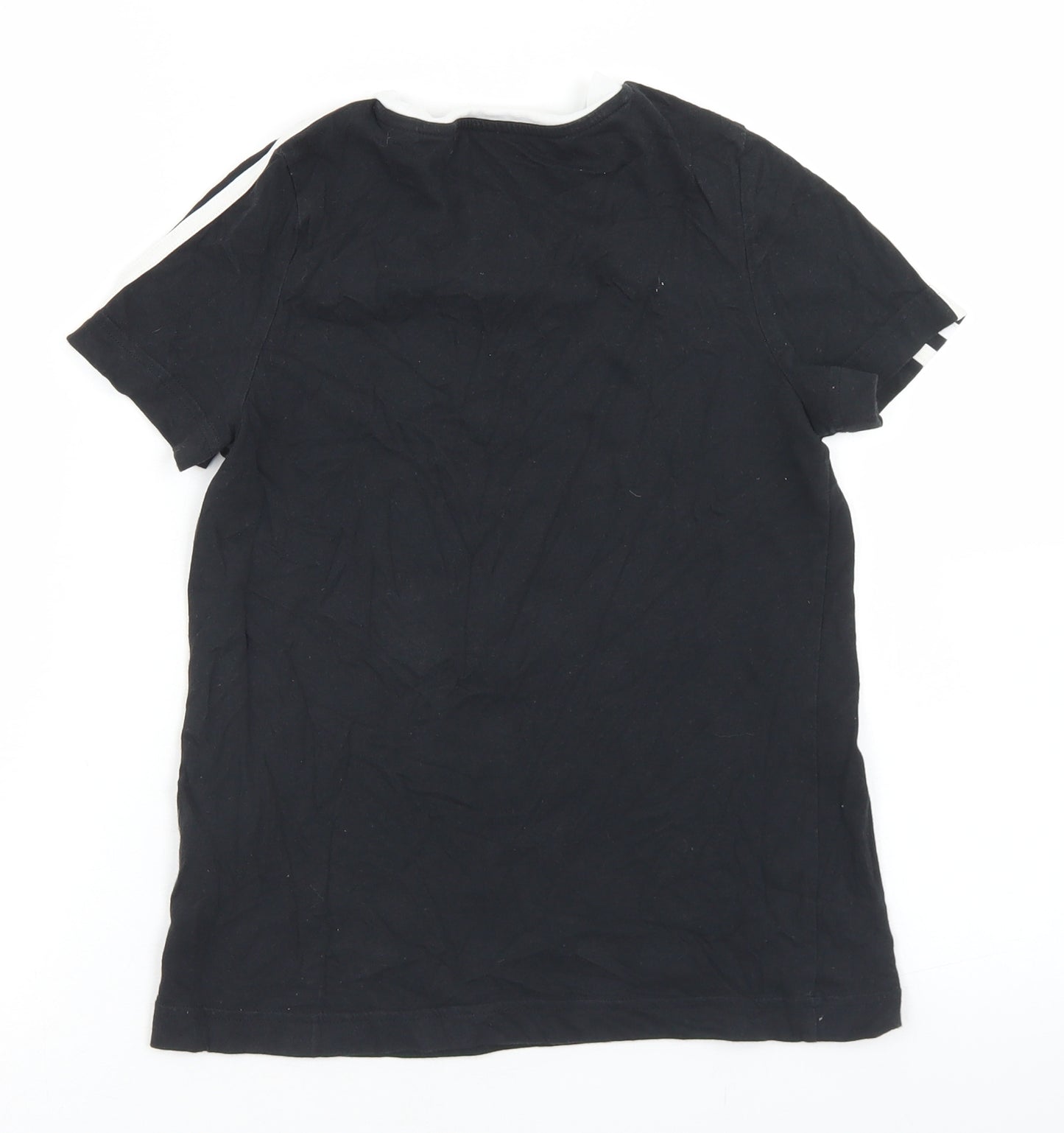 adidas Girls Black  Cotton Basic T-Shirt Size 9-10 Years Crew Neck