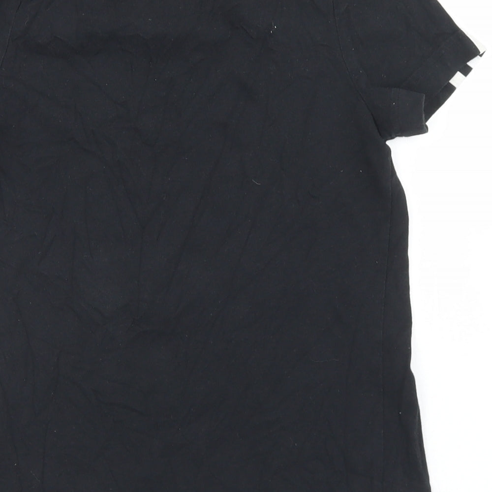 adidas Girls Black  Cotton Basic T-Shirt Size 9-10 Years Crew Neck