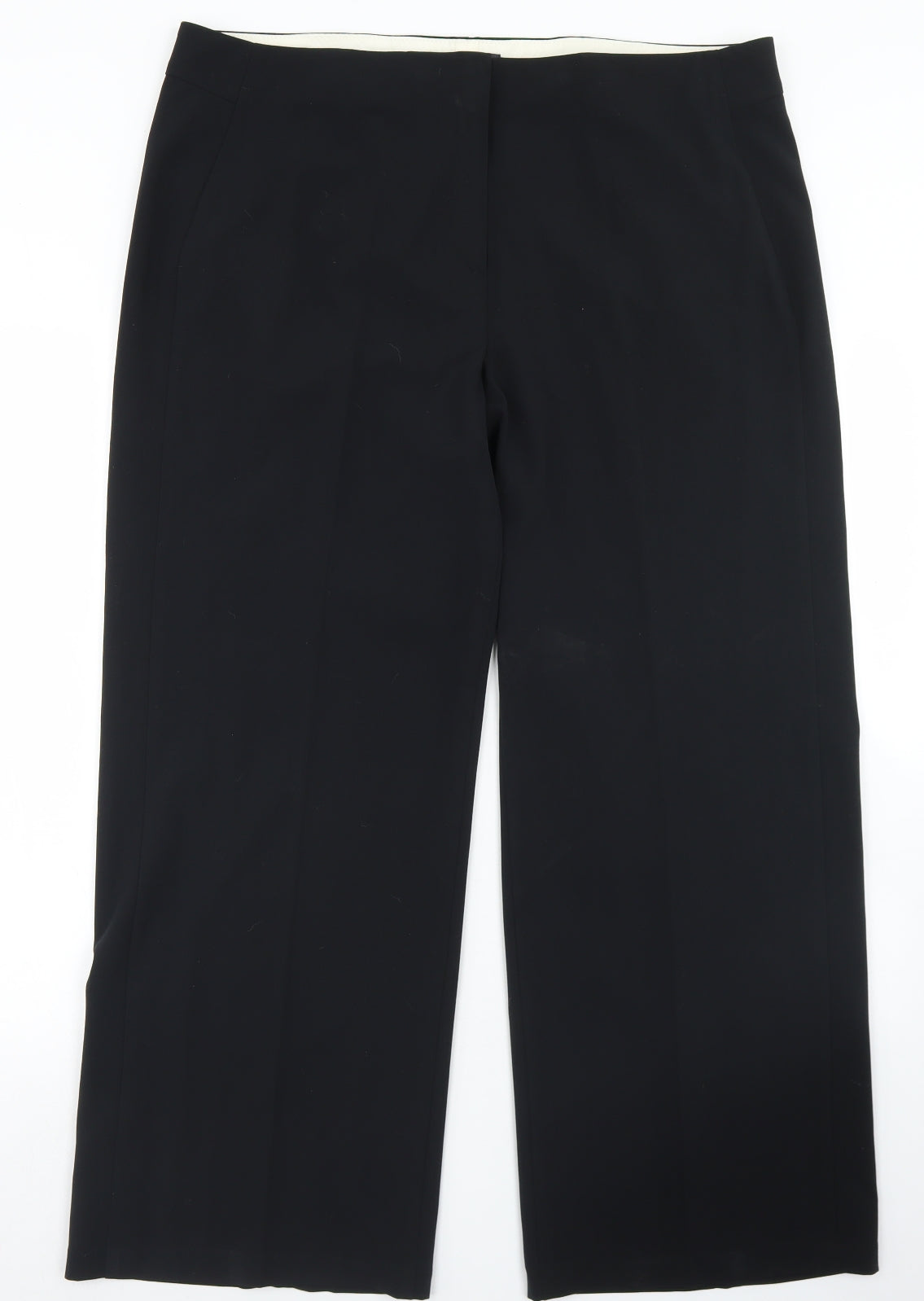 Marks and Spencer Womens Black  Polyester Dress Pants Trousers Size 38 in L28 in Regular Zip