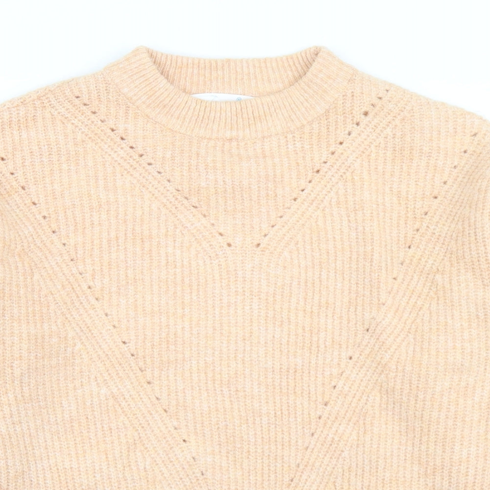 Primark Womens Orange Crew Neck  Acrylic Pullover Jumper Size 6