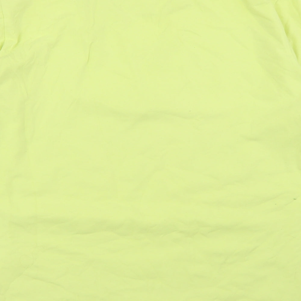 adidas Womens Yellow  Cotton Basic T-Shirt Size 10 Crew Neck