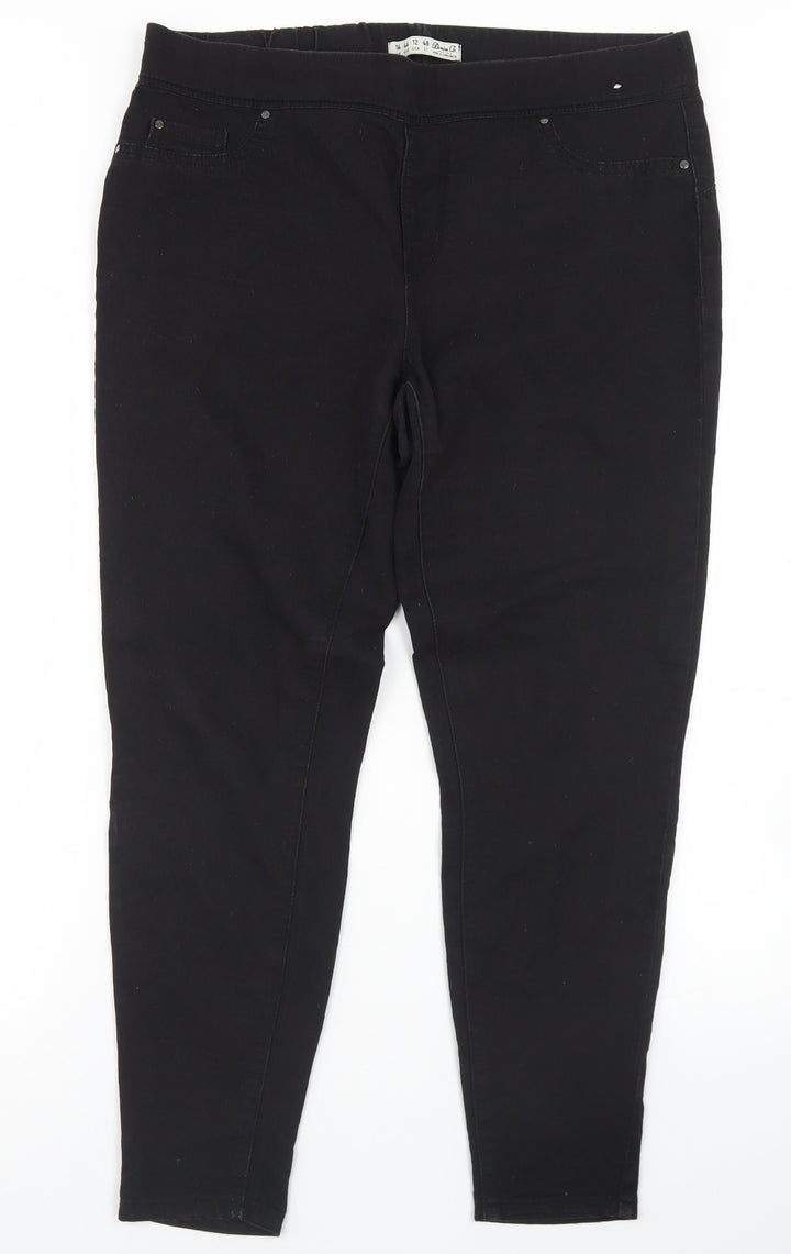 Denim co Womens Black  Cotton Jegging Jeans Size 16 L26 in Regular