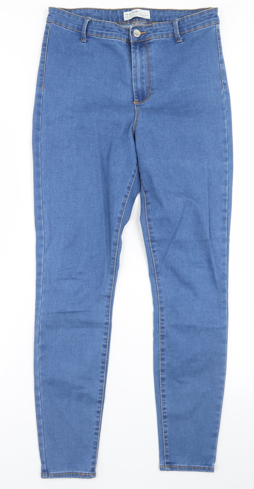 Denim Co Womens Blue  Cotton Skinny Jeans Size 14 L28 in Regular Button