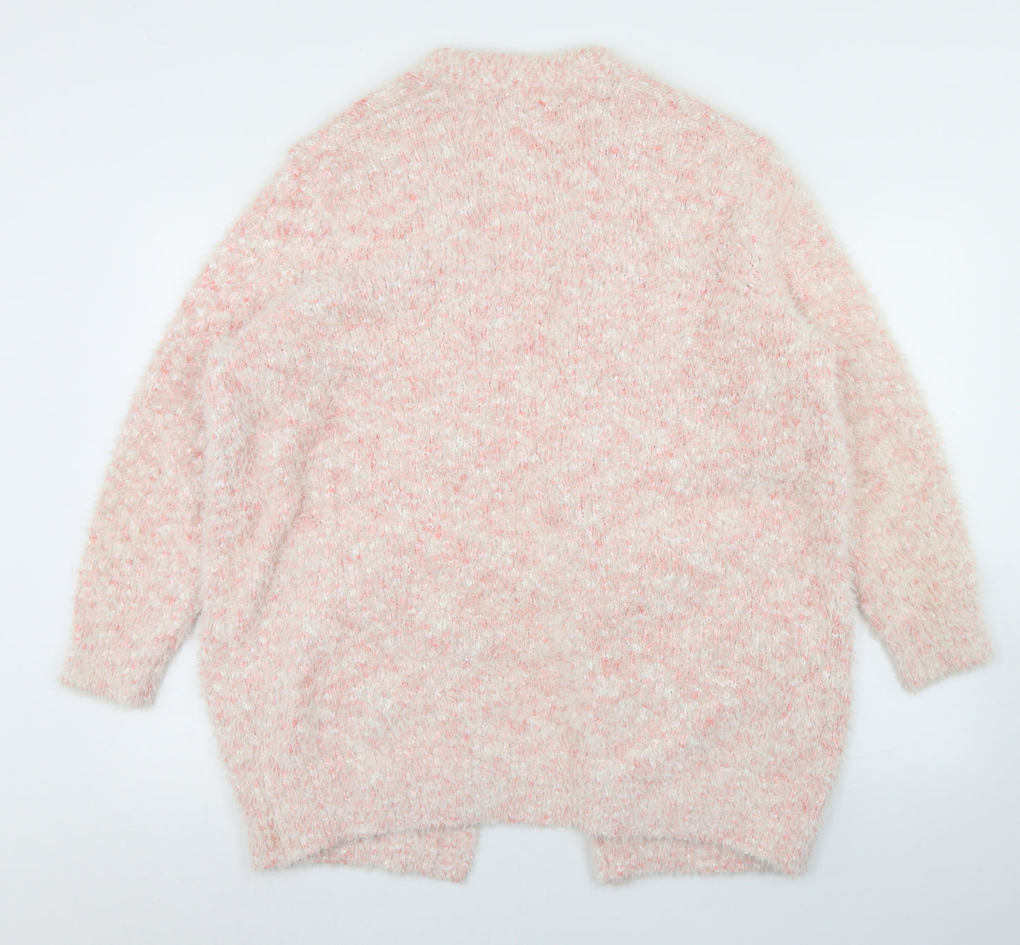 TU Womens Pink Round Neck  Polyester Cardigan Jumper Size L