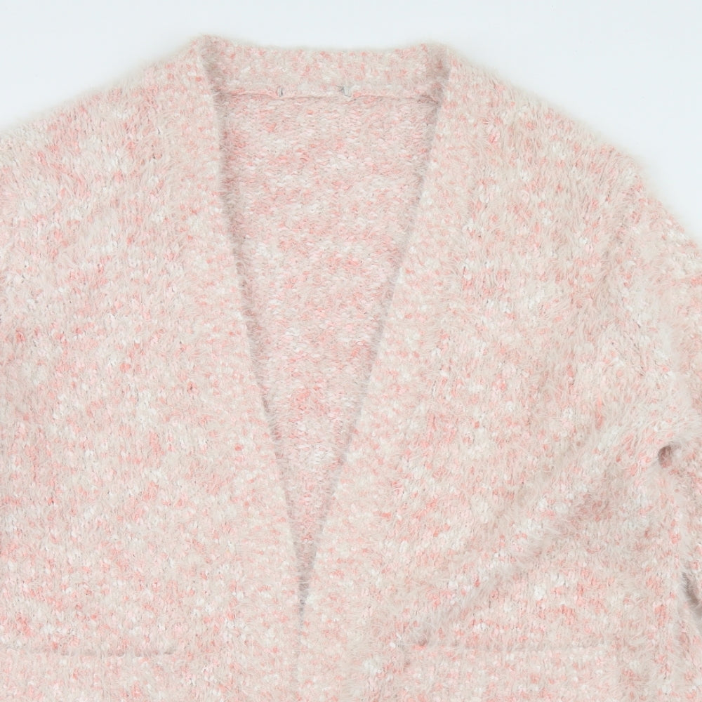 TU Womens Pink Round Neck  Polyester Cardigan Jumper Size L