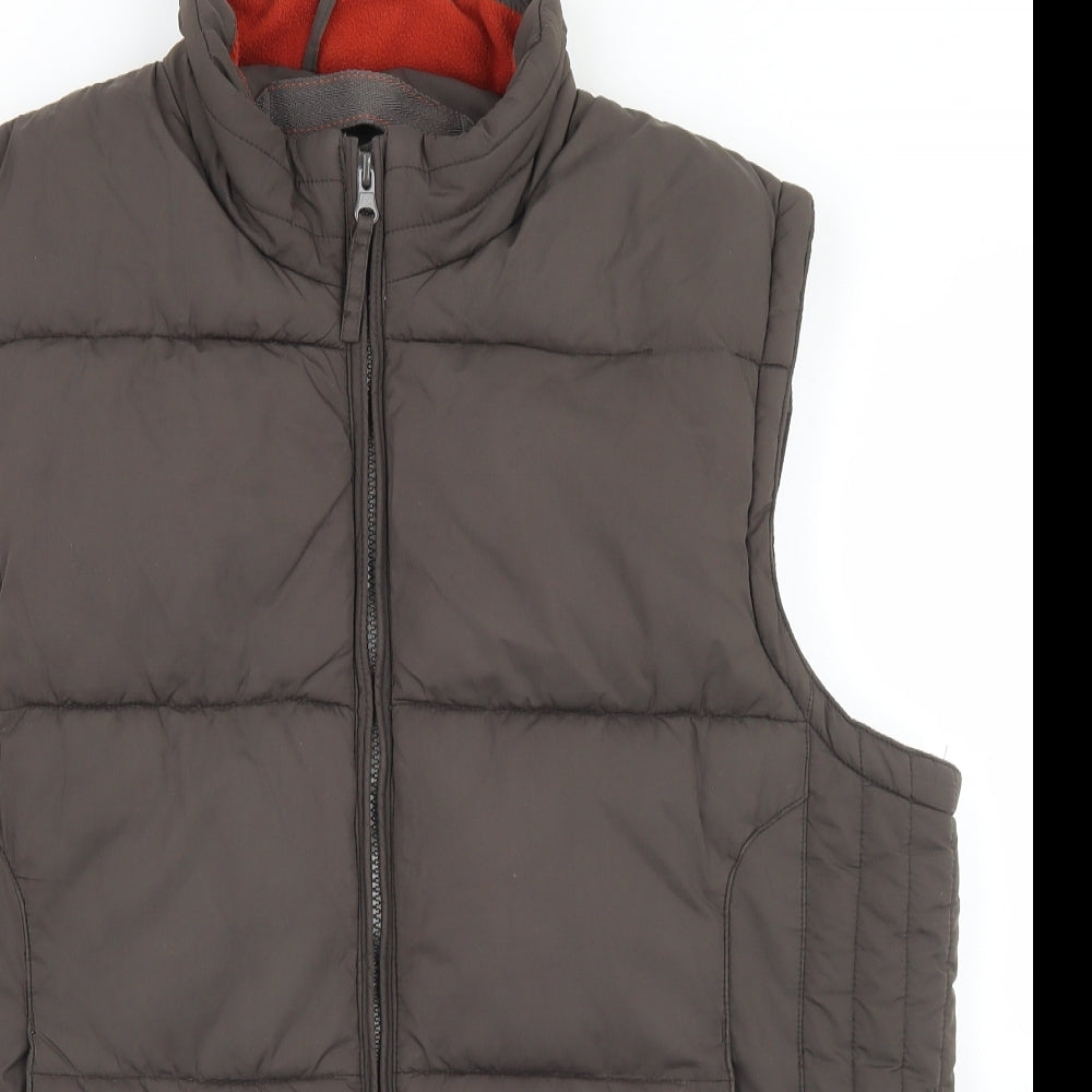 Dunnes Stores Mens Brown   Gilet Coat Size L  Zip