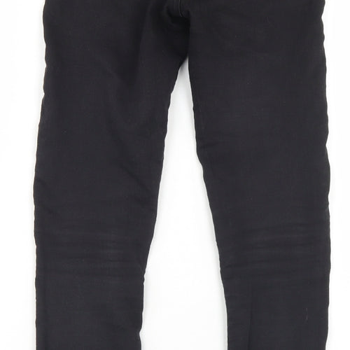 Lipsy Womens Black  Cotton Skinny Jeans Size 8 L28 in Regular Button
