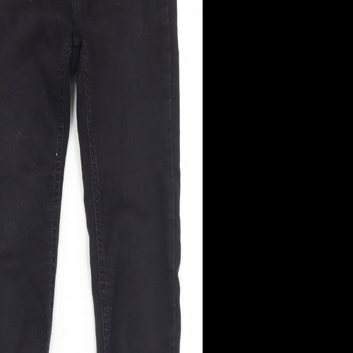 Lipsy Womens Black  Cotton Skinny Jeans Size 8 L28 in Regular Button