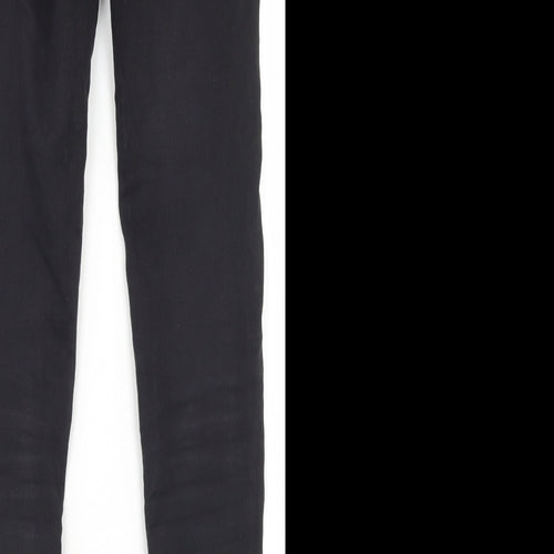 Lipsy Womens Black  Cotton Skinny Jeans Size 8 L28 in Regular Button