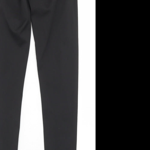 PRETTYLITTLETHING Womens Black  Polyester Compression Leggings Size 8 L25 in Regular