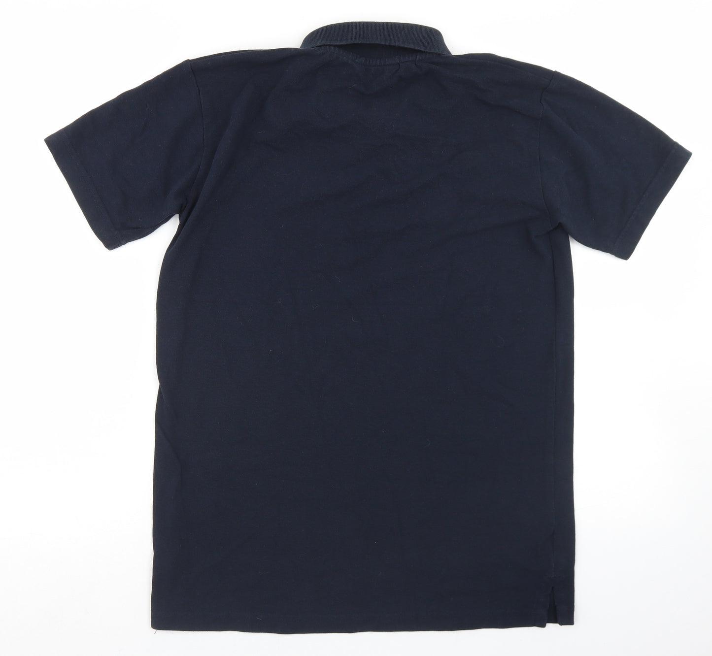 Simon Jeffrey Mens Blue  Polyester  Polo Size S Collared Button