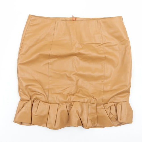 Cherry Koko Womens Brown  Polyester Trumpet Skirt Size M   Zip