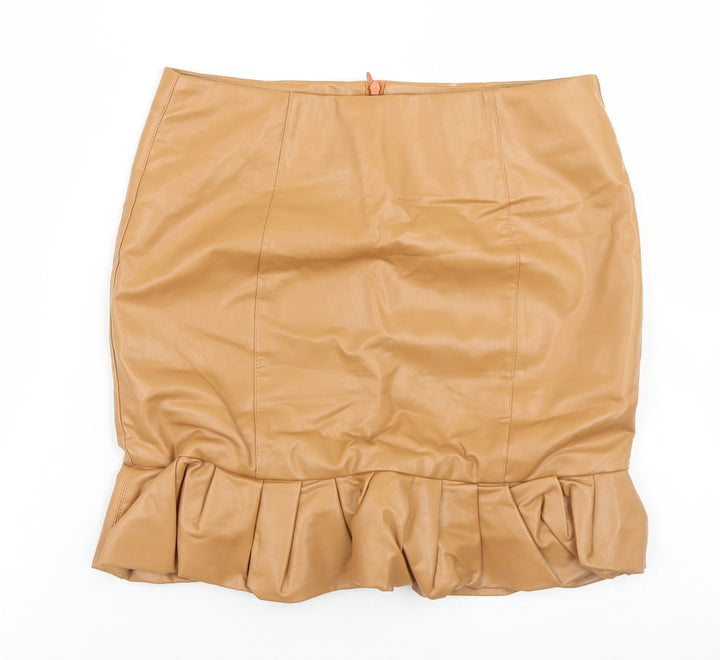 Cherry Koko Womens Brown Polyester Trumpet Skirt Size M Zip