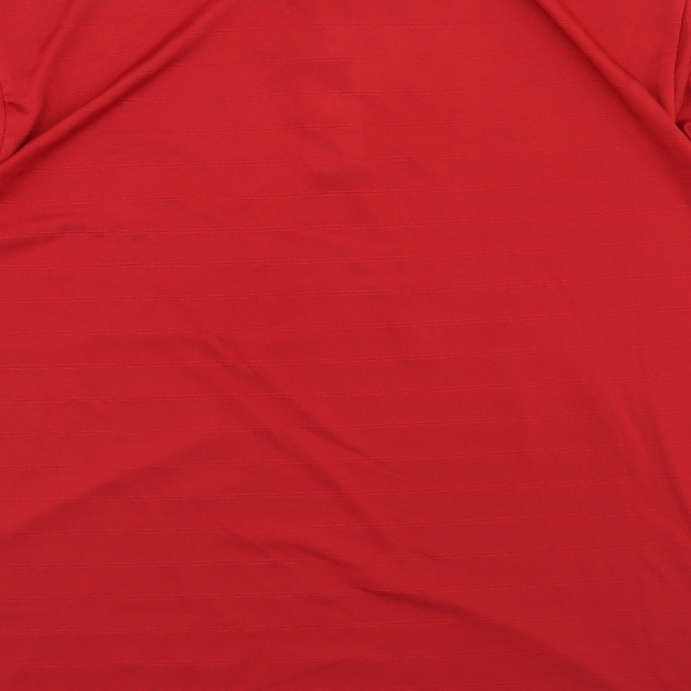 Slazenger Mens Red  Polyester Basic Polo Size XL Collared Button