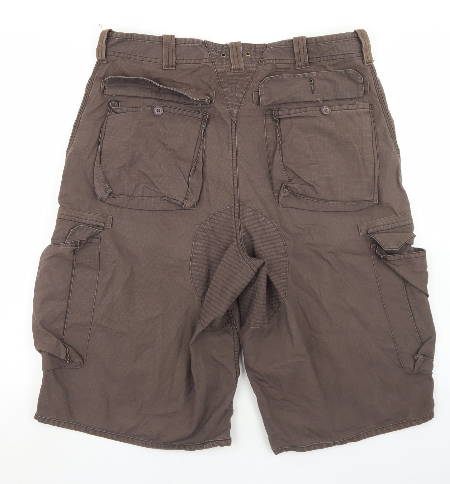 Burton Mens Brown  Cotton Cargo Shorts Size 34 in L12 in Regular Button