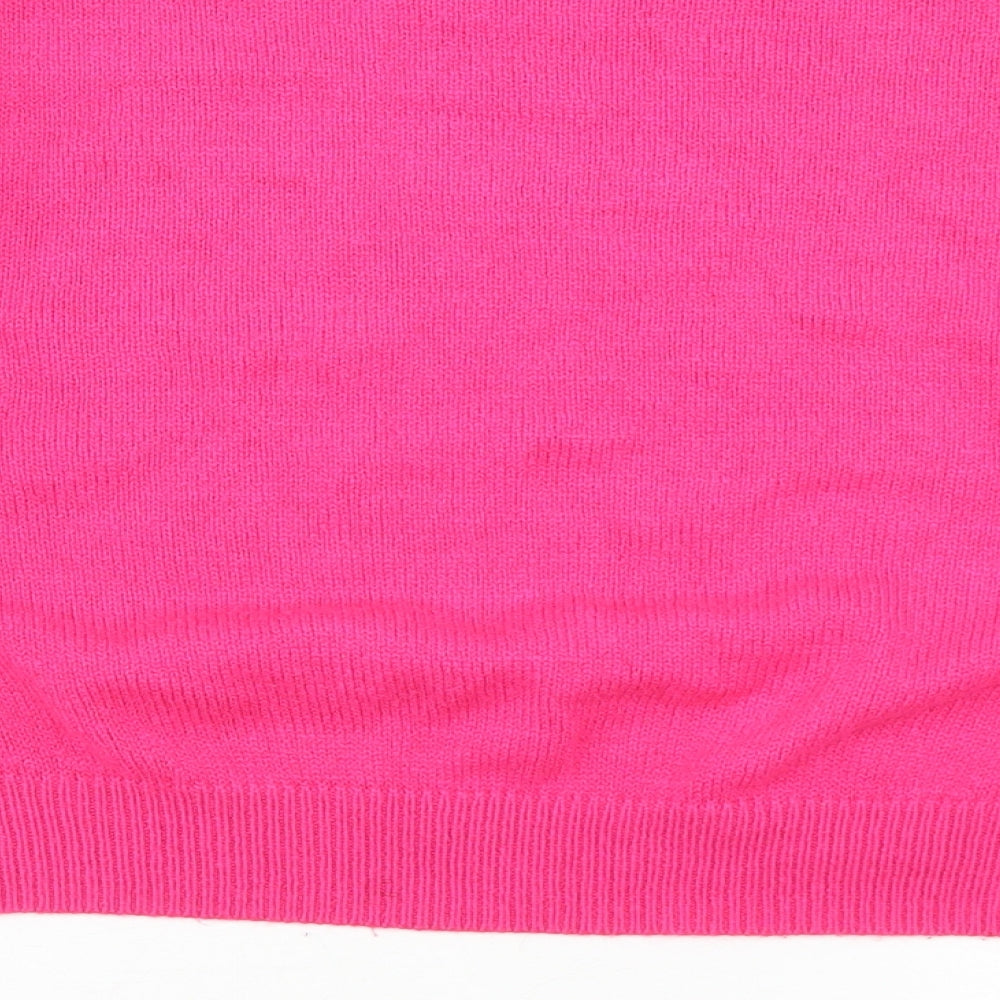 Divided Womens Pink Crew Neck  Acrylic Pullover Jumper Size S   - Cropped