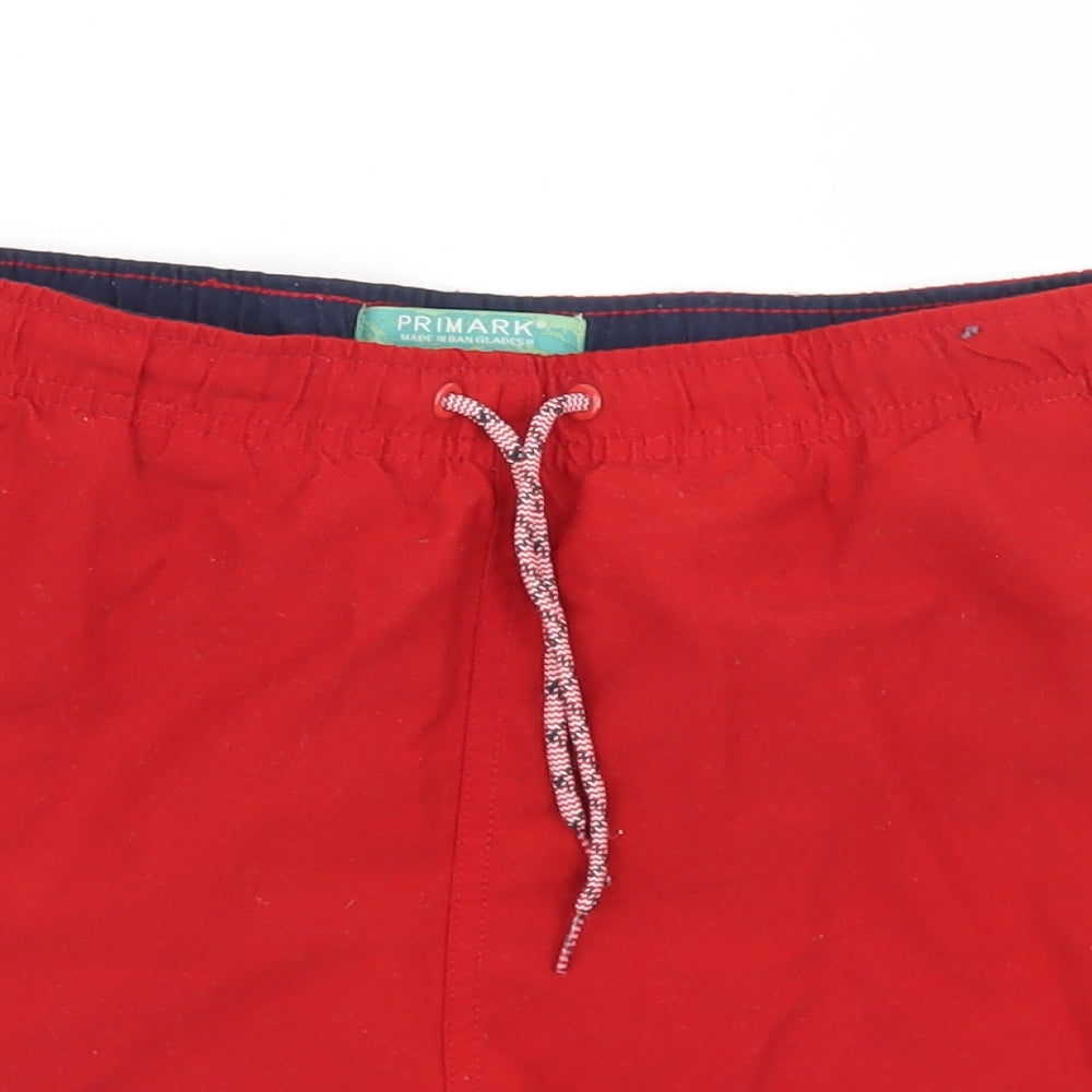 Primark Mens Red  Polyester Athletic Shorts Size M  Regular Drawstring - Board Shorts