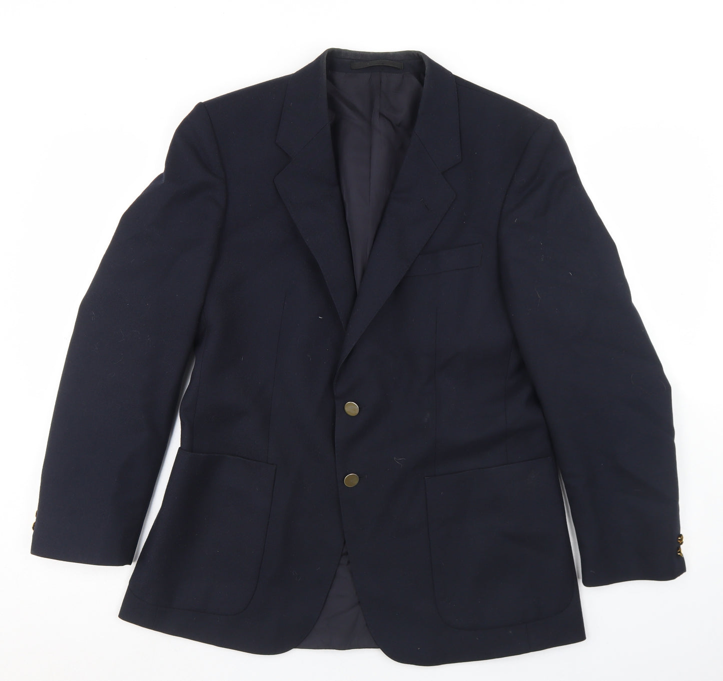 St Michael Mens Blue  Wool Jacket Blazer Size 38