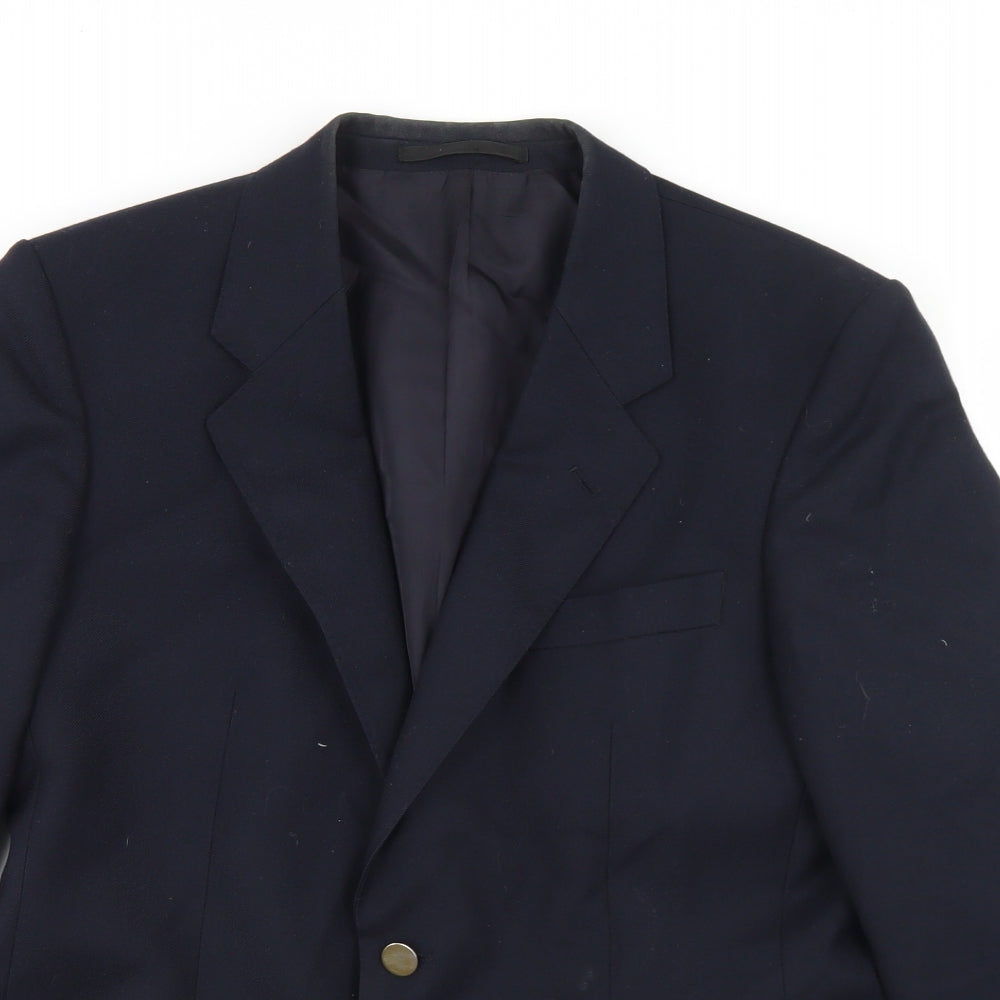 St Michael Mens Blue  Wool Jacket Blazer Size 38