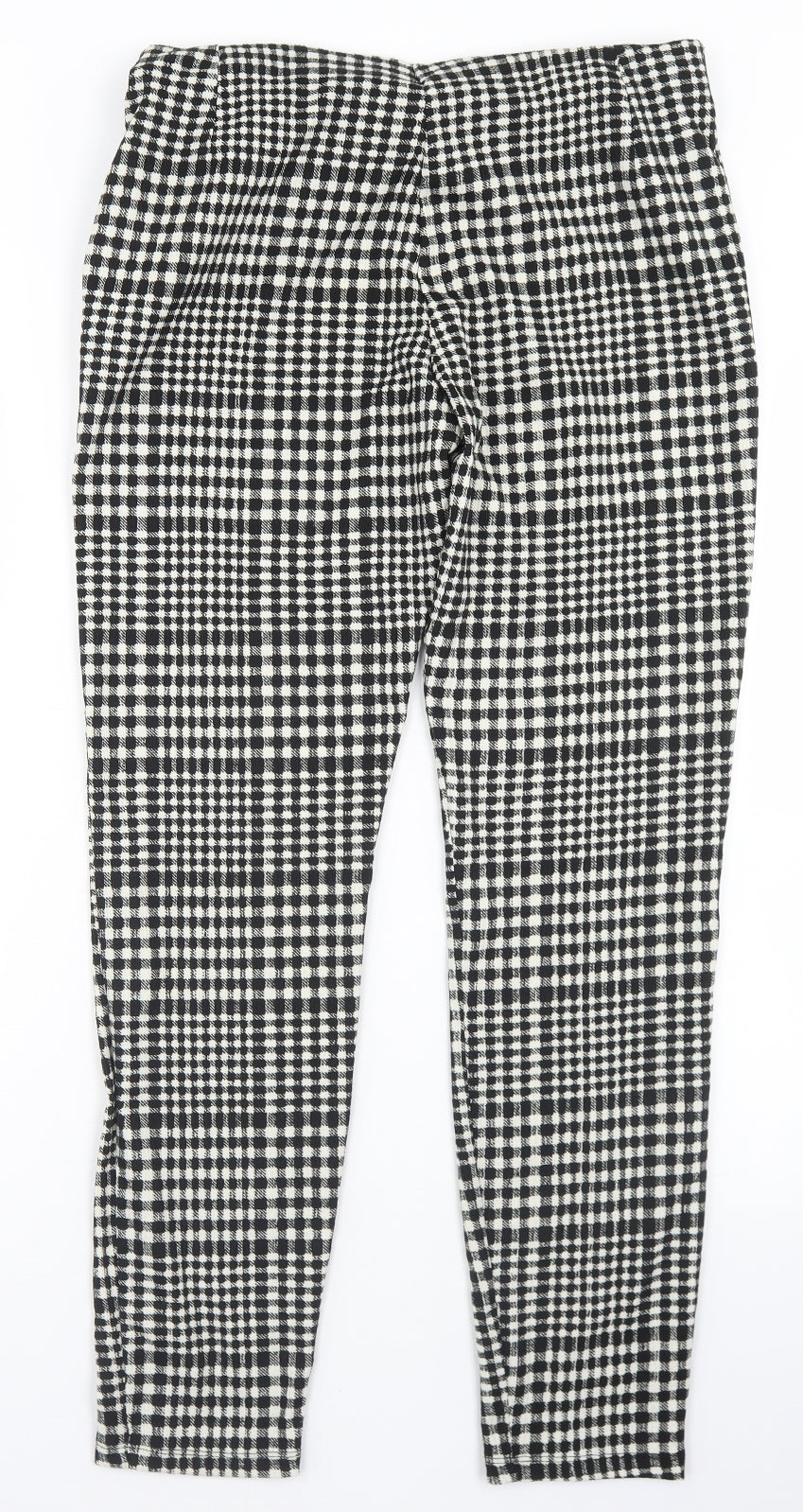New Look Womens Black Geometric Polyester Trousers  Size 12 L28 in Regular