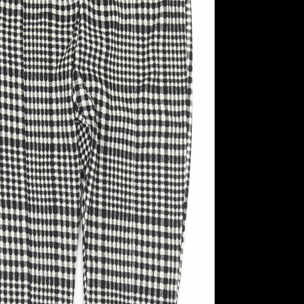 New Look Womens Black Geometric Polyester Trousers  Size 12 L28 in Regular