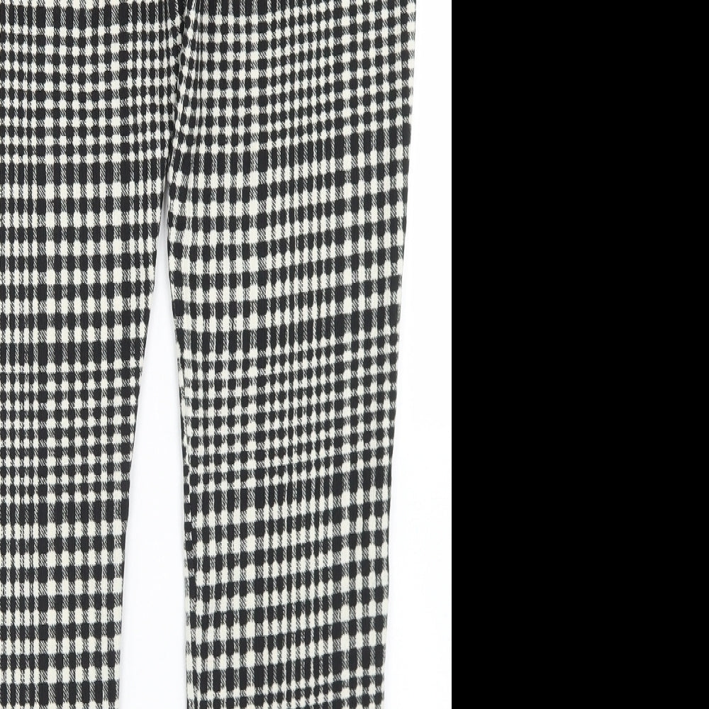 New Look Womens Black Geometric Polyester Trousers  Size 12 L28 in Regular