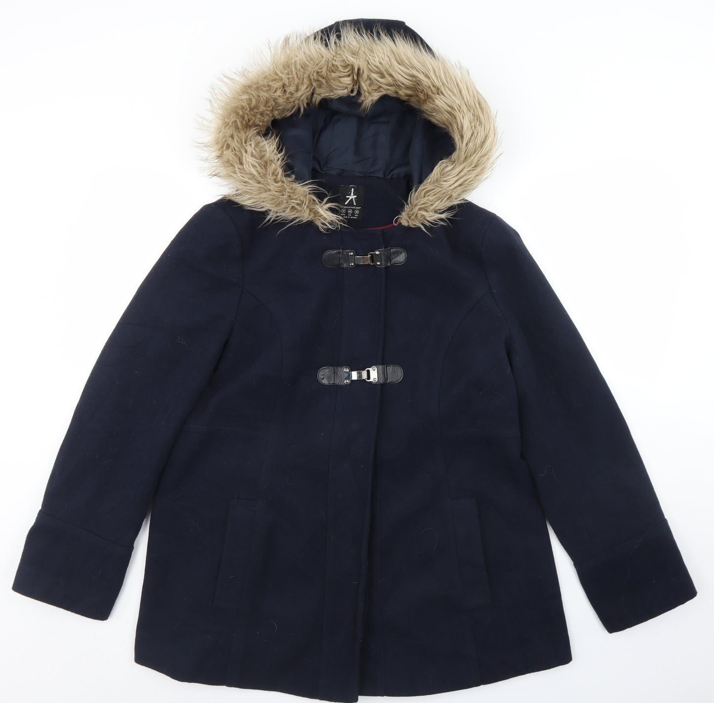 Atmosphere Womens Blue   Overcoat Coat Size 14  Snap