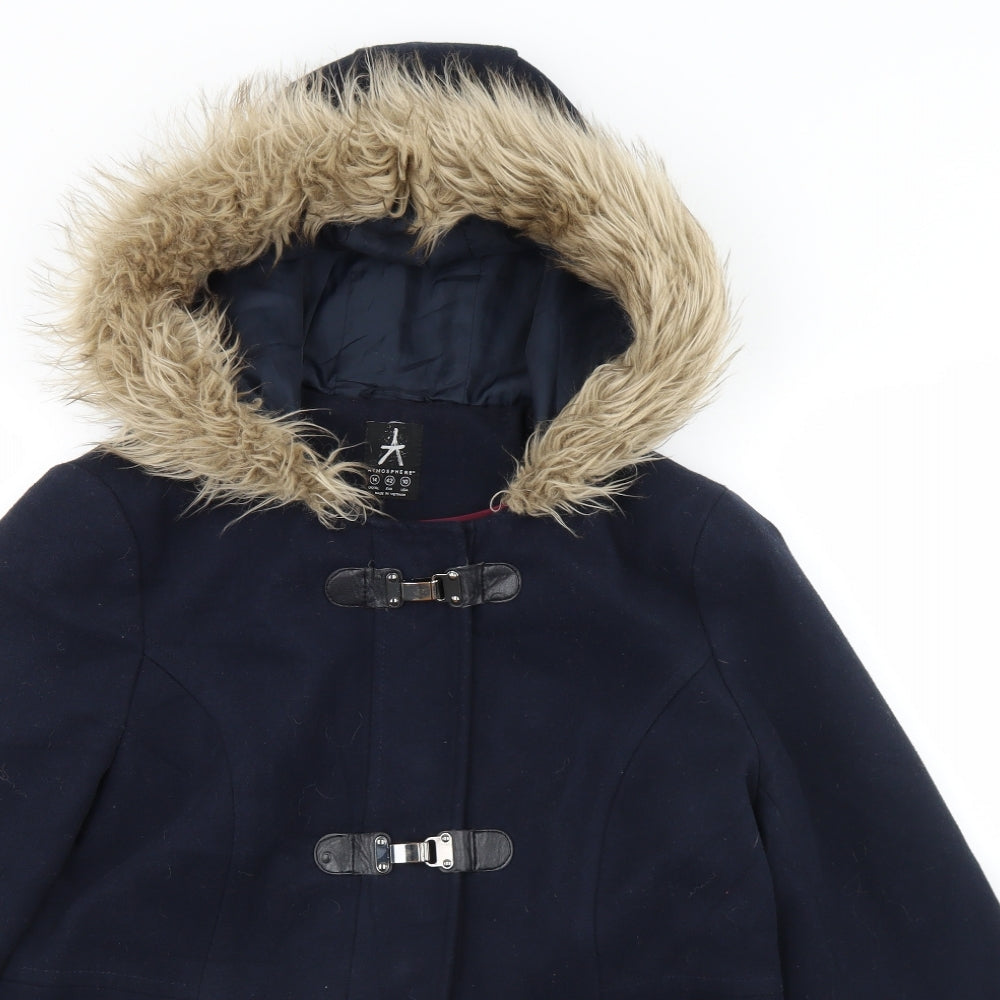 Atmosphere Womens Blue   Overcoat Coat Size 14  Snap