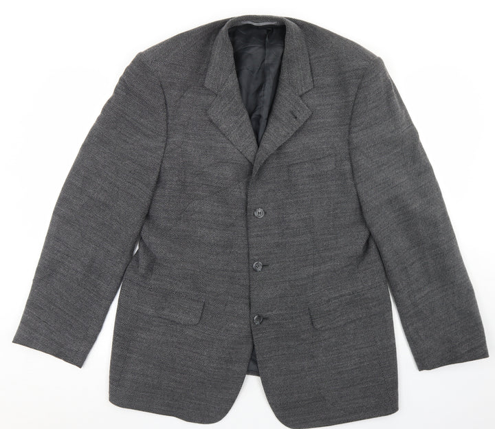 Brook Taverner Mens Grey  Wool Jacket Blazer Size 40