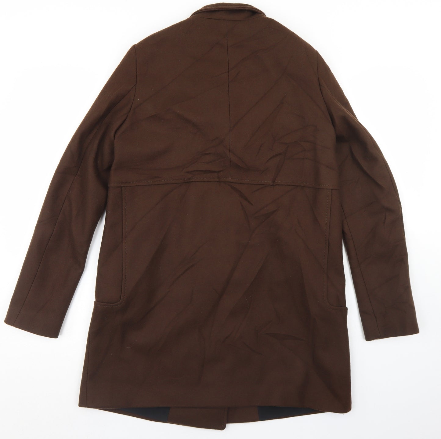 Zara Womens Brown   Overcoat Coat Size S  Button