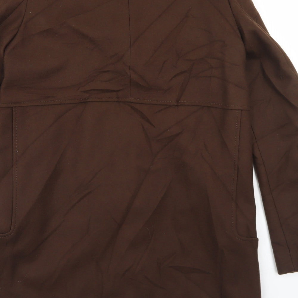 Zara Womens Brown   Overcoat Coat Size S  Button