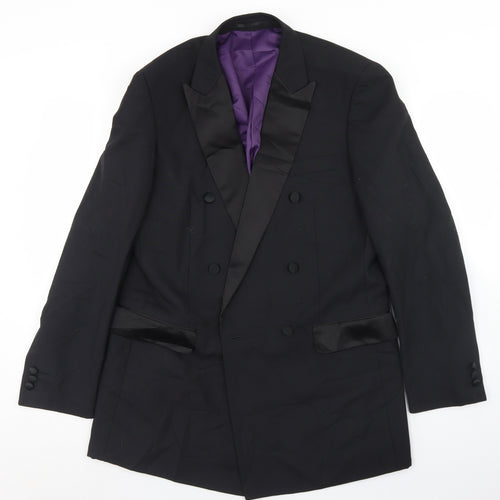 Charlton Gray Mens Black  Polyester Jacket Blazer Size 38