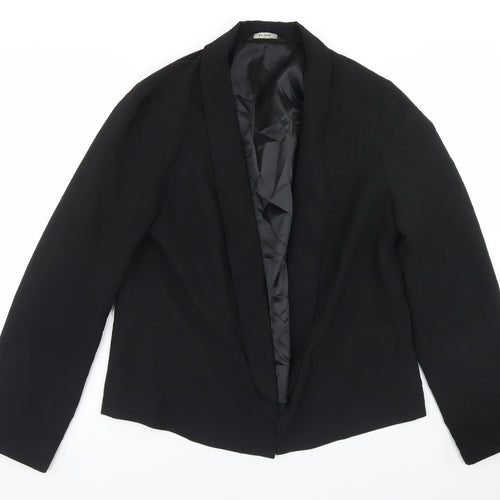 George Womens Black  Polyester Jacket Blazer Size 14
