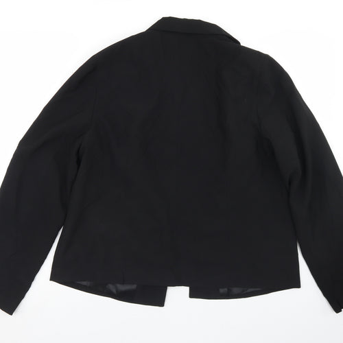 George Womens Black  Polyester Jacket Blazer Size 14