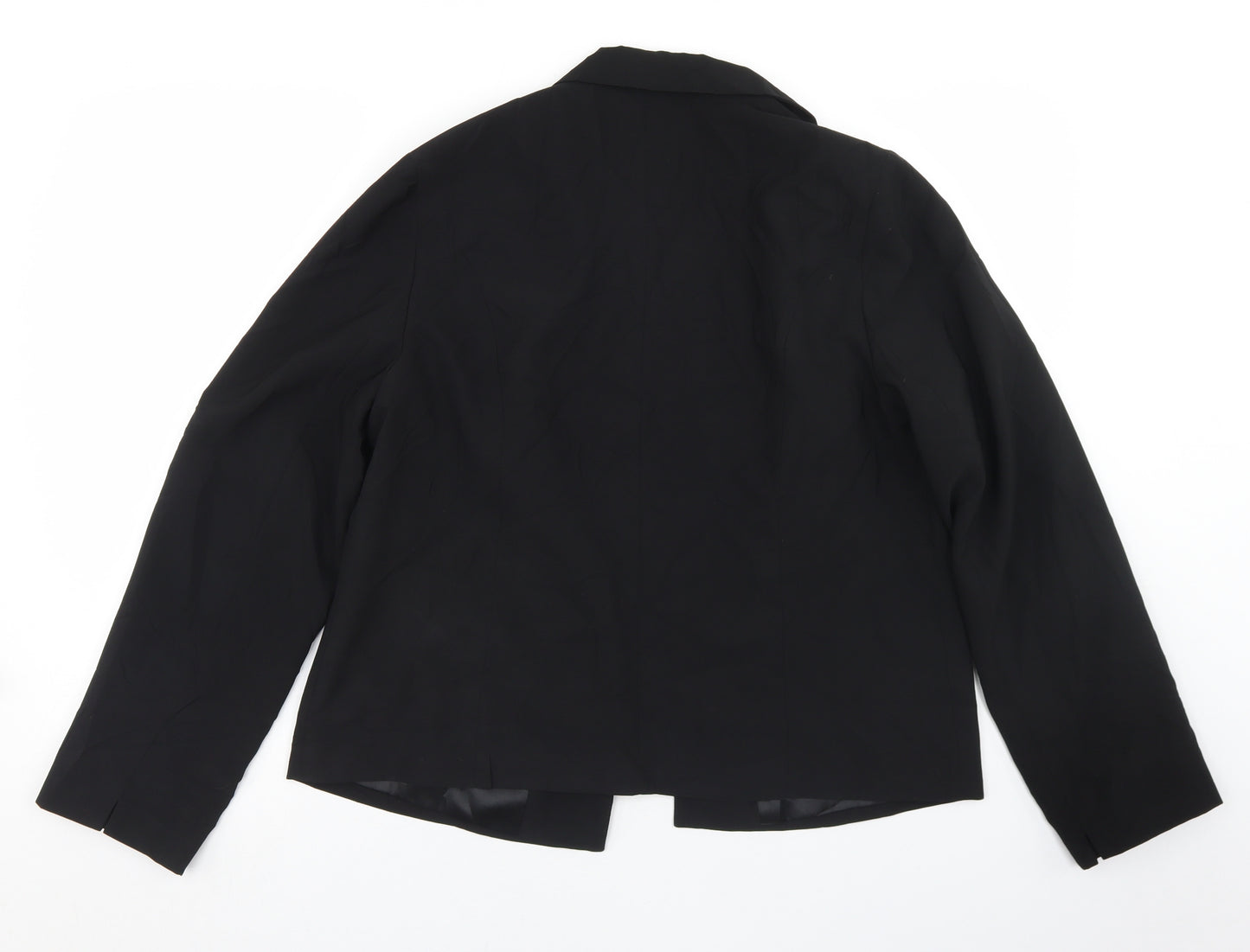 George Womens Black  Polyester Jacket Blazer Size 14