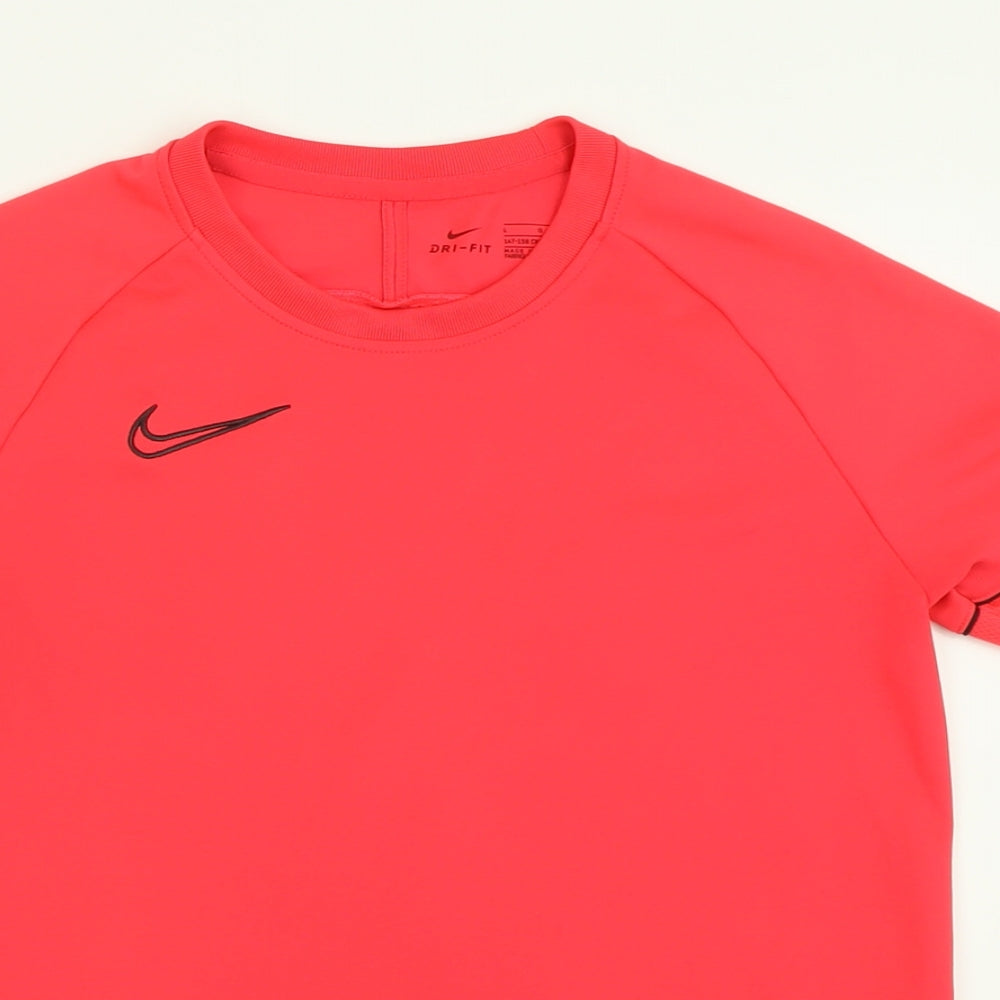Nike Boys Pink  Polyester Basic T-Shirt Size 10-11 Years Crew Neck Pullover