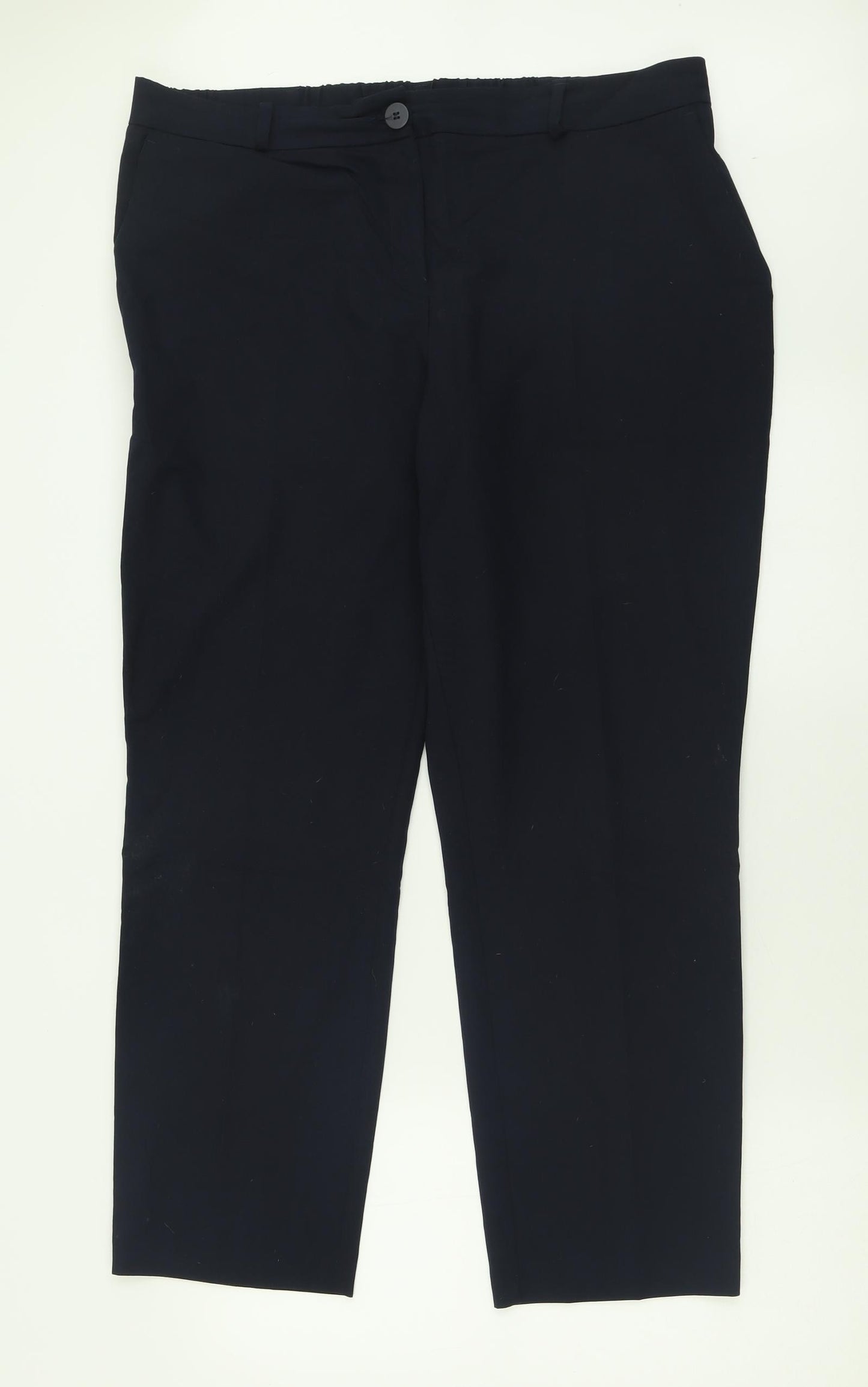 Dunnes Stores Womens Blue  Polyester Trousers  Size 18 L29 in Regular Button