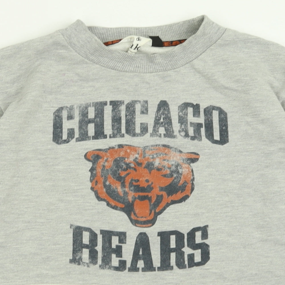 Topshop Womens Grey  Cotton Pullover Sweatshirt Size 8  Pullover - Cropped