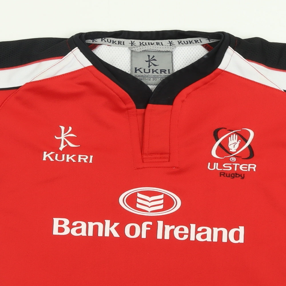 Kukri Boys Red  Polyester Pullover T-Shirt Size 11-12 Years V-Neck Pullover - Rugby Ireland