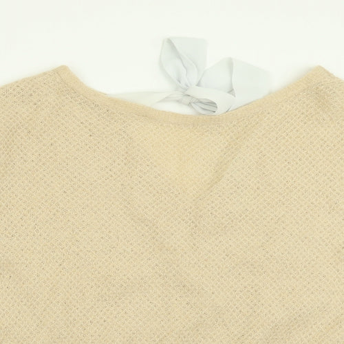 Miss Selfridge Womens Beige Boat Neck  Acrylic Pullover Jumper Size 8