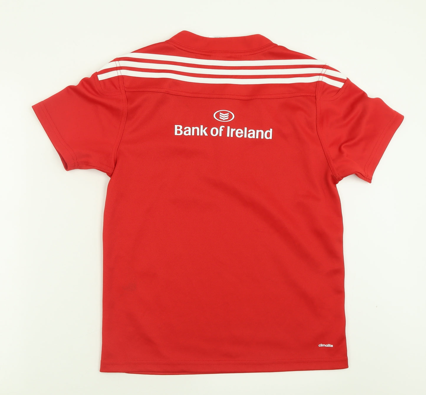 adidas Boys Red Striped Polyester Basic T-Shirt Size 11-12 Years V-Neck Pullover - Rugby Ireland