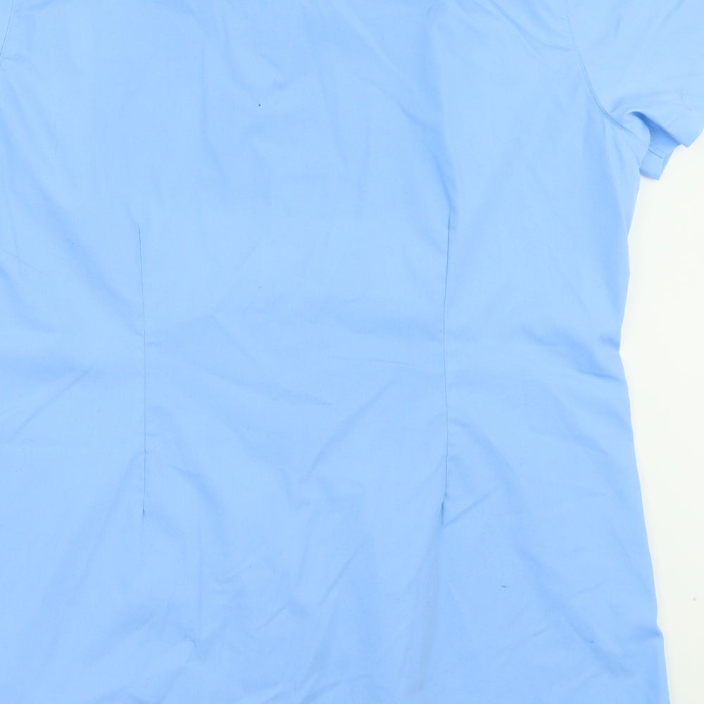 TruTex Mens Blue  Polyester  Button-Up Size L Collared Button