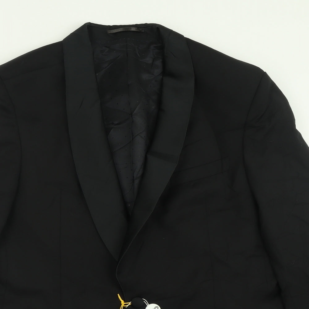 Jaeger Mens Black  Wool Jacket Suit Jacket Size 42