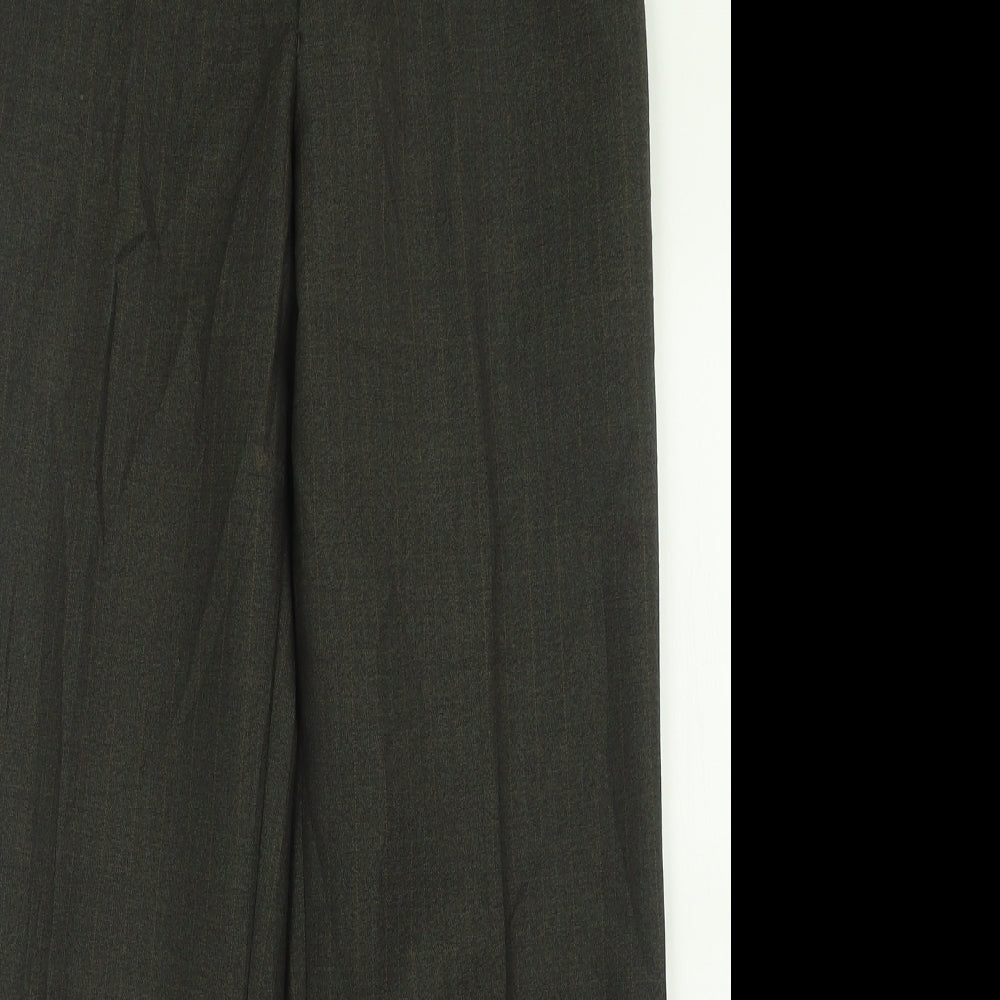 Brook Taverner Mens Grey Striped Wool Trousers  Size 34 L28 in Regular Hook & Eye
