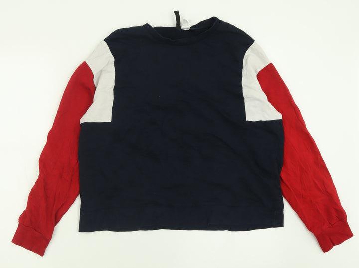 H&M Womens Blue Crew Neck  Cotton Pullover Jumper Size L