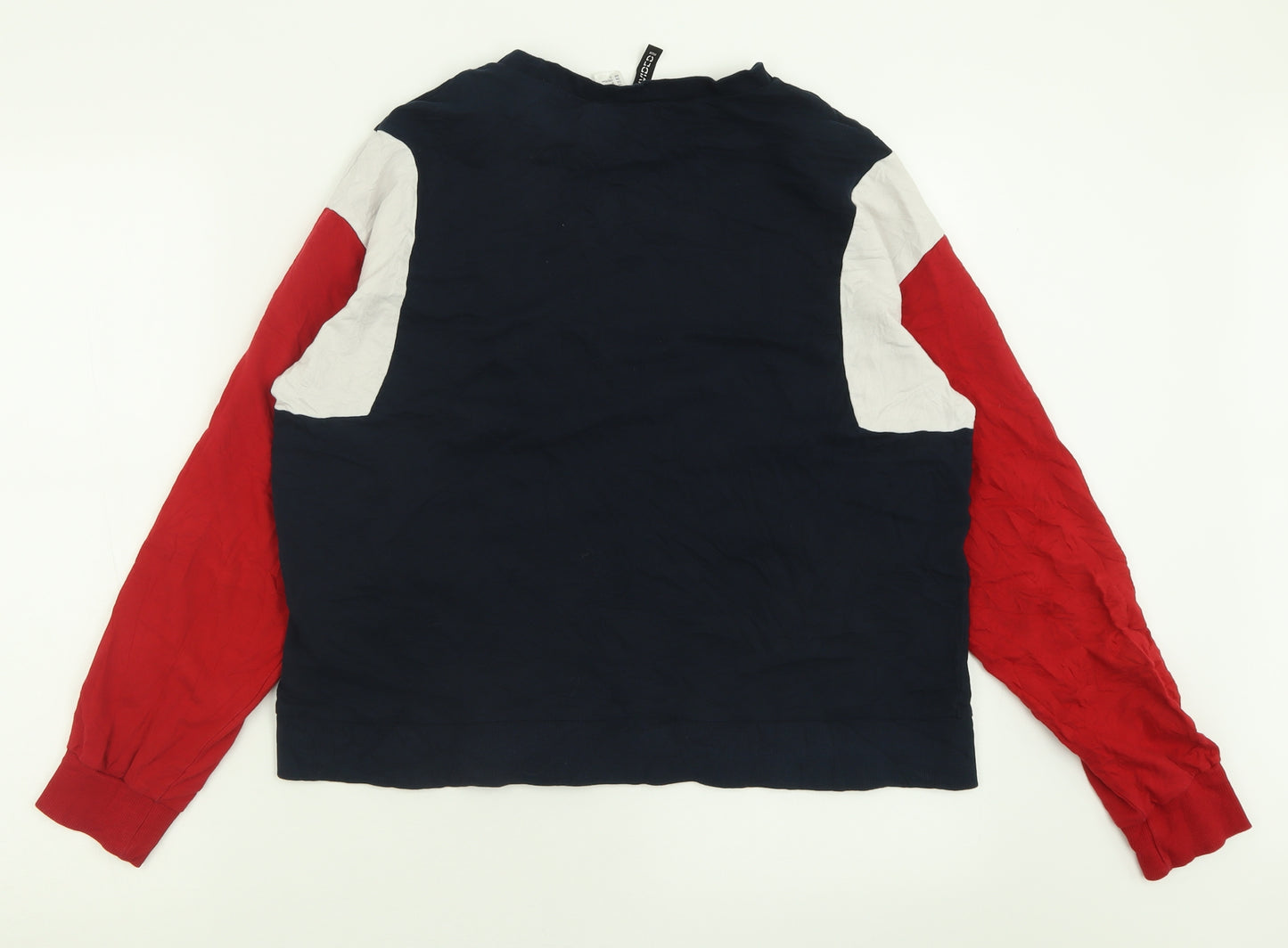 H&M Womens Blue Crew Neck  Cotton Pullover Jumper Size L