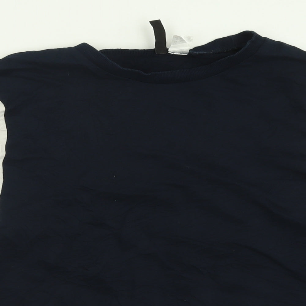 H&M Womens Blue Crew Neck  Cotton Pullover Jumper Size L