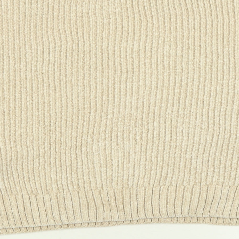 H&M Womens Beige Crew Neck  Polyester Pullover Jumper Size L