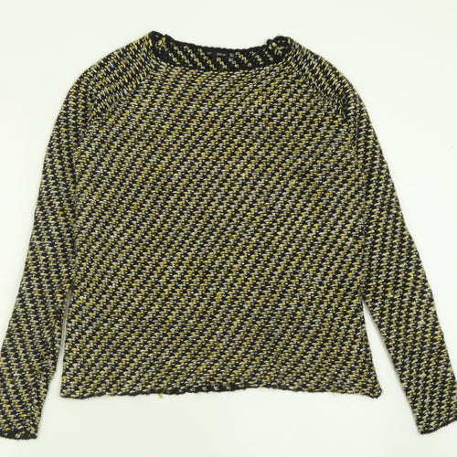 Zara Womens Yellow Crew Neck  Acrylic Pullover Jumper Size M