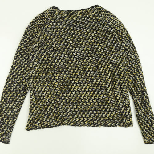 Zara Womens Yellow Crew Neck  Acrylic Pullover Jumper Size M